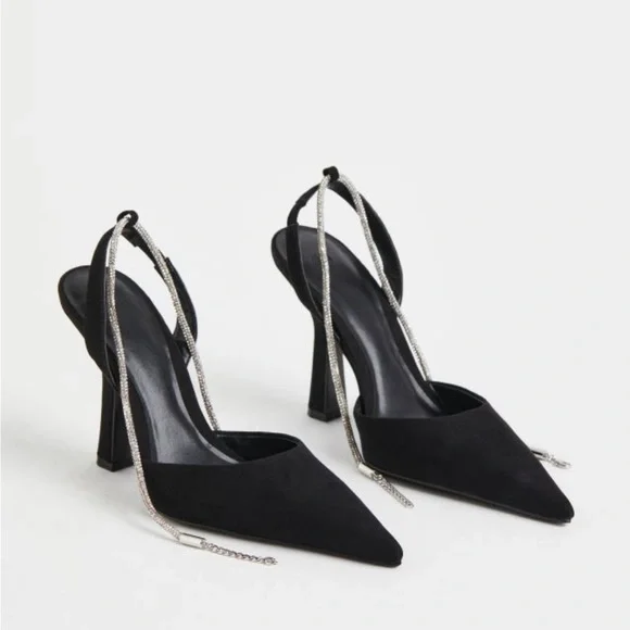 H&M Shoes Pointed Toe Pump With Rhinestone Strap Poshmark